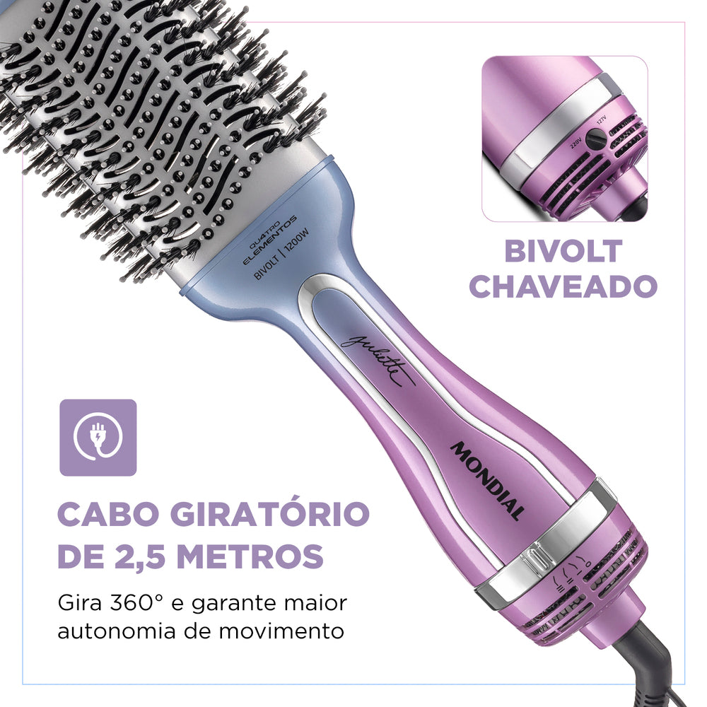 Escova Secadora Mondial By Juliette 1200w Es-ju-03 Bivolt Escova Secadora Mondial By Juliette 1200w Es-ju-03 Bivolt